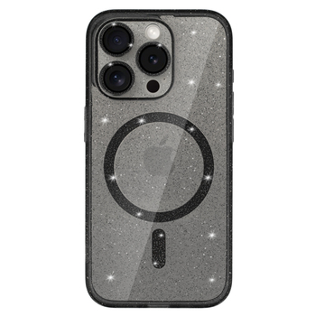 Glitter Magsafe Case do Iphone 16 Pro Max czarny clear