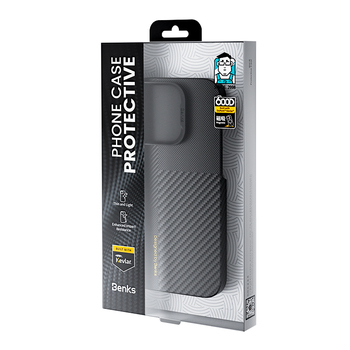 Benks Montage Magnetic Armor Air Kevlar Case PC Frame 600D+1500D (M063) for Iphone 16 black