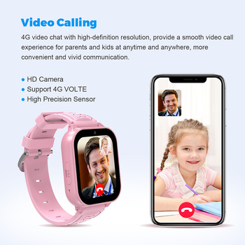 Blavec Smartwatch K-02 Kids Voice Call / GPS / 4G / SOS (SWK02-P) różowy