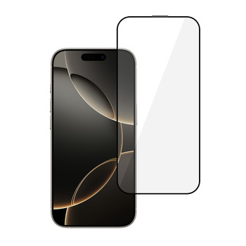 Tempered Glass HARD Full Glue 5D for IPHONE 16 PRO/17 BLACK