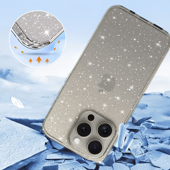 Crystal Glitter Case for Iphone 16 Pro Max Silver