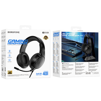 Borofone Headphones BO109 Bountiful gaming with microphone black
