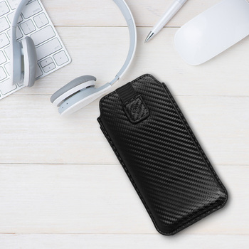 Kieszonka Wonder CARBON (ROZMIAR XXL) do Samsung S25 Ultra/S24 Ultra/M35/M23/A16 5G/Xiaomi Redmi 14C CZARNA