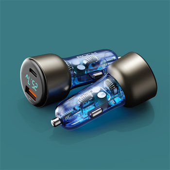 Rock Car charger H16 - USB + Type C - 72W 5A blue
