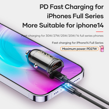 Rock Car charger H18 Mini  - USB + Type C - 30W 3A black