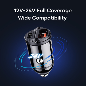Rock Car charger H18 Mini - USB + Type C - 30W 3A black