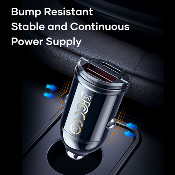 Rock Car charger H18 Mini  - USB + Type C - 30W 3A black