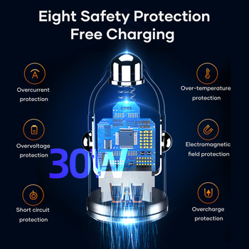 Rock Car charger H18 Mini - USB + Type C - 30W 3A black