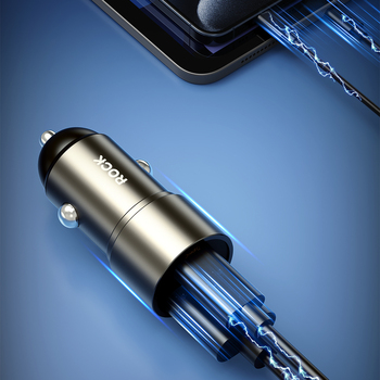 Rock Car charger H20 - USB + Type C - 15W 3A dark grey