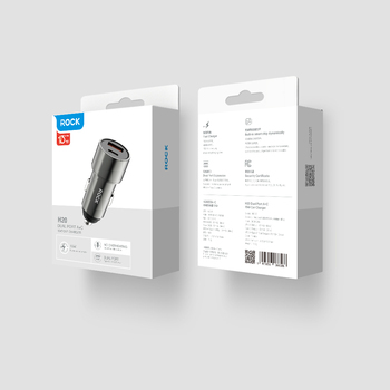 Rock Car charger H20  - USB + Type C - 15W 3A dark grey