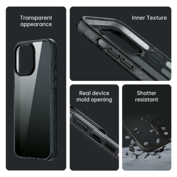 Rock Crystal Shield Series Case for Iphone 14 Pro transparent-black