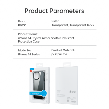 Rock Crystal Shield Series Case for Iphone 14 Pro transparent-black