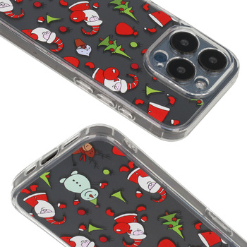 TEL PROTECT Christmas Clear Case for Iphone 14 Design 1