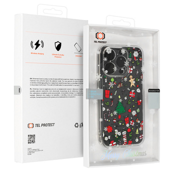 TEL PROTECT Christmas Clear Case for Iphone 14 Design 2