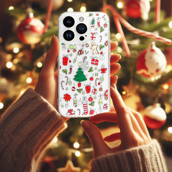 TEL PROTECT Christmas Clear Case do Iphone 15 Pro Max Wzór 2