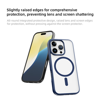 Rock Guard Series Magnetic Case for Iphone 15 Pro Max transparent-grey