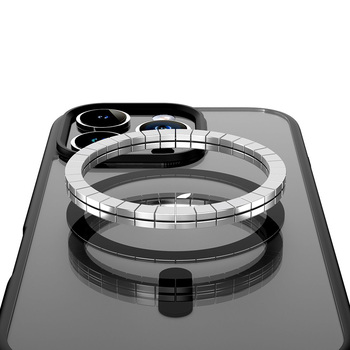 Rock Guard Series Magnetic Case for Iphone 15 Pro Max transparent-grey