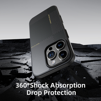 Rock Etui Ultra Thin Aramid Fiber Kevlar 600D do Iphone 16 Pro czarne