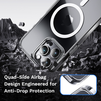 Rock Crystal Series Magnetic Case for Iphone 16 Pro transparent