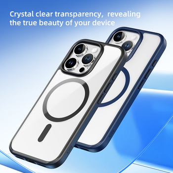 Rock Guard Series Magnetic Case for Iphone 16 transparent-grey