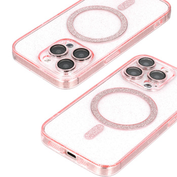 Glitter Magsafe Case do Samsung Galaxy S24 FE różowy clear