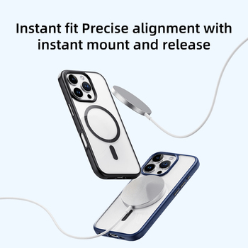 Rock Guard Series Magnetic Case for Iphone 16 Pro transparent-blue