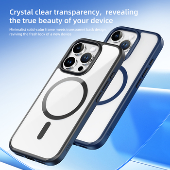 Rock Guard Series Magnetic Case for Iphone 16 Pro Max transparent-black