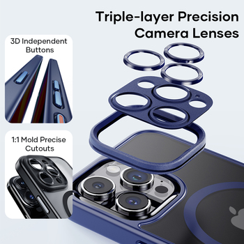 Rock Guard Touch Matte Series Magnetic Case for Iphone 16 Pro black