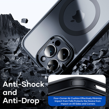 Rock Guard Touch Matte Series Magnetic Case for Iphone 16 Pro black