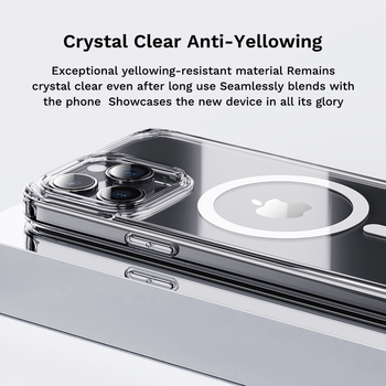 Rock Crystal Series Magnetic Case for Iphone 15 Pro transparent