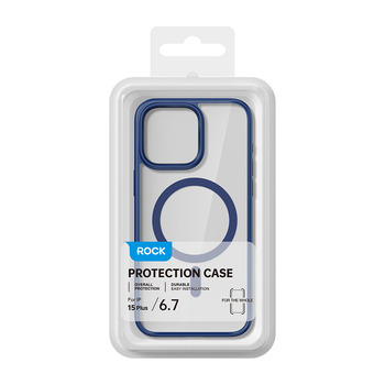 Rock Guard Series Magnetic Case for Iphone 15 transparent-white