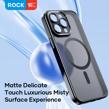 Rock Guard Touch Matte Series Magnetic Case for Iphone 15 Pro black