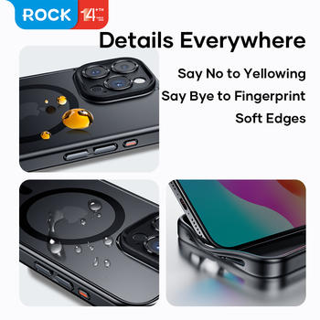Rock Guard Touch Matte Series Magnetic Case for Iphone 15 Pro black