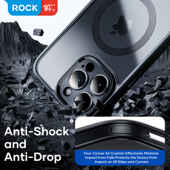 Rock Guard Touch Matte Series Magnetic Case for Iphone 15 Pro Max grey