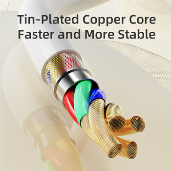 Rock Cable P8 Basic Series - Type C to Type C - PD 60W 3A 1 metre white