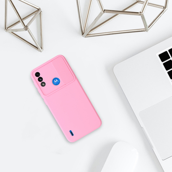 Camshield Soft do Motorola Moto E7 Power/E7i Power Jasnoróżowy