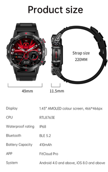 Blavec Smartwatch M-07 Raptor HD AMOLED Voice Call (SWM07-B) black