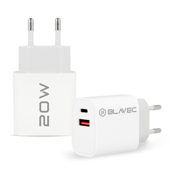 Blavec Ładowarka sieciowa BC-2 - USB + Typ C - QC 3.0 PD 20W (TCBC2-UCW20) biała