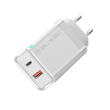 Blavec Ładowarka sieciowa BC-5 GaN - USB + Typ C - PD QC 45W 3A (TCBC5G-UCW453A) biała