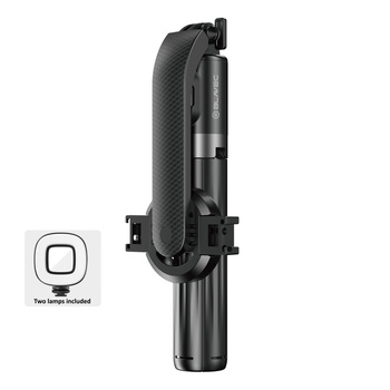 Blavec Selfie Stick Aluminium Fusion P-07 Magsafe tripod + remote control + 2 lamps 1,4 metres (SSFP07-MTR2LB14) black