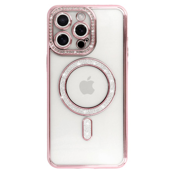 Bling Magsafe Case do Iphone 12 Pro różowy