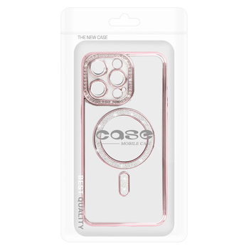Bling Magsafe Case for Iphone 14 Pro pink