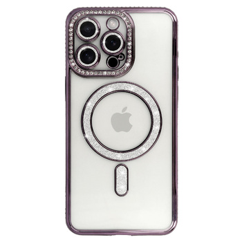 Bling Magsafe Case do Iphone 16 Pro Max fioletowy