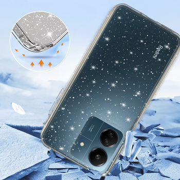 Crystal Glitter Case do Xiaomi Redmi 14C Srebrny