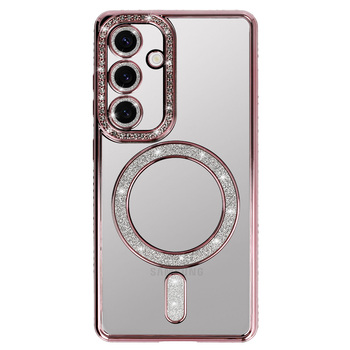 Bling Magsafe Case do Samsung Galaxy A55 5G różowy