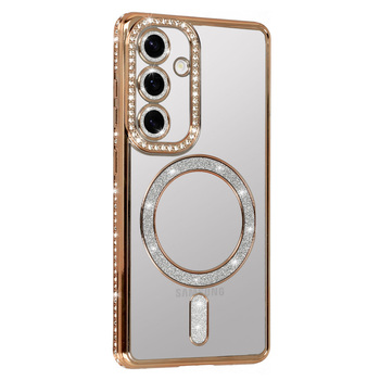 Bling Magsafe Case do Samsung Galaxy A55 5G złoty