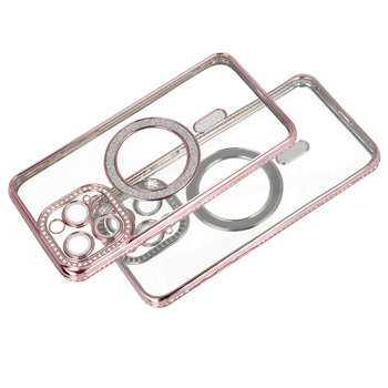 Bling Magsafe Case do Samsung Galaxy A56 5G różowy