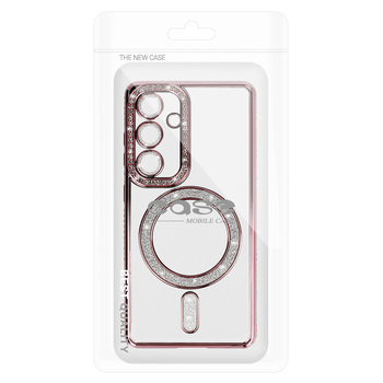 Bling Magsafe Case do Samsung Galaxy A56 5G różowy