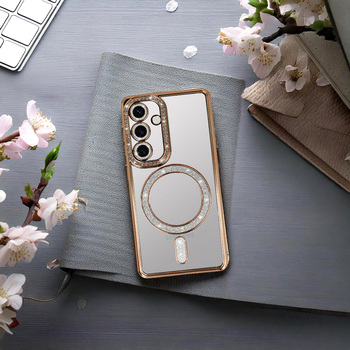Bling Magsafe Case do Samsung Galaxy A56 5G złoty