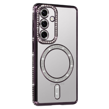 Bling Magsafe Case do Samsung Galaxy S25 Ultra fioletowy